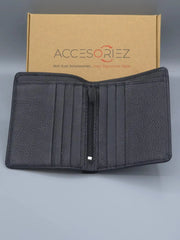Black wallet with Accesoriez box in the background