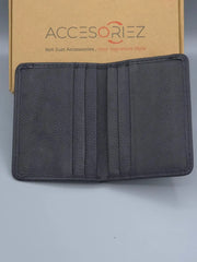 Black wallet with Accesoriez branding in the background
